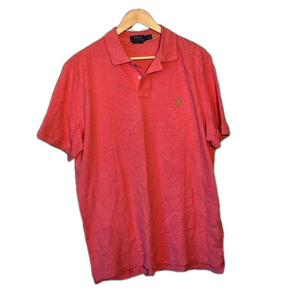 Polo by Ralph Lauren polo shirt.  Salmon with embroidered emblem. Men’s large